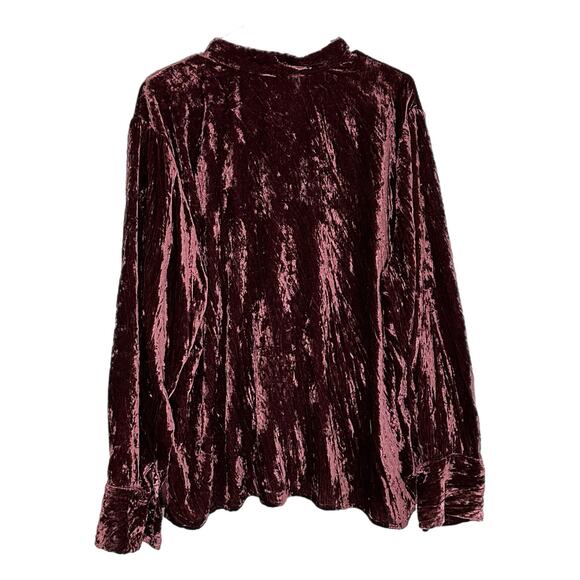 CJ Banks Women’s Maroon Velvet Button Down Cardigan, 1x, Pre-owned - Picture 3 of 6